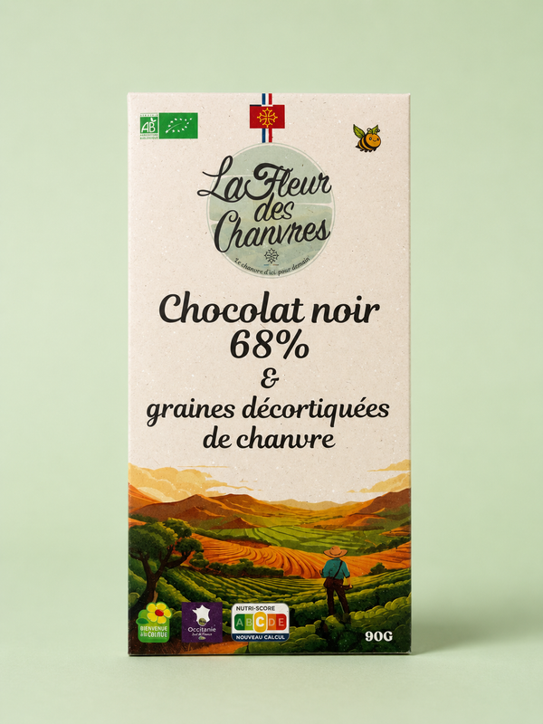 Tablette de chocolat aux graines décortiquées
